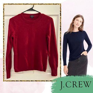 J. Crew Cashmere Slim-Fit Crewneck Sweater, Small, Burgundy